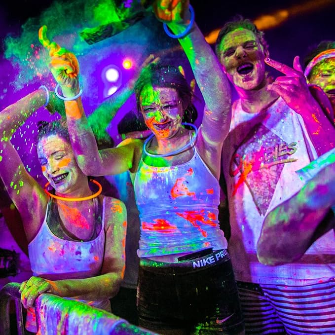 Neon paint party crowd