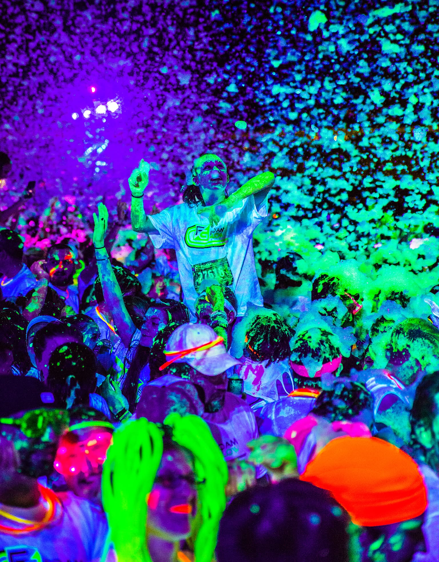 Massive foam drop over the crowd