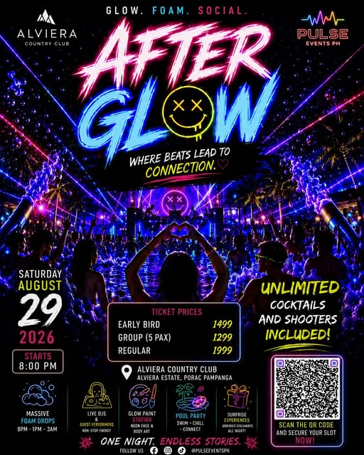 AFTERGLOW pool rave crowd with lasers and foam